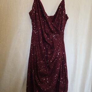 Windsor Burgundy Sequin Mini Dress